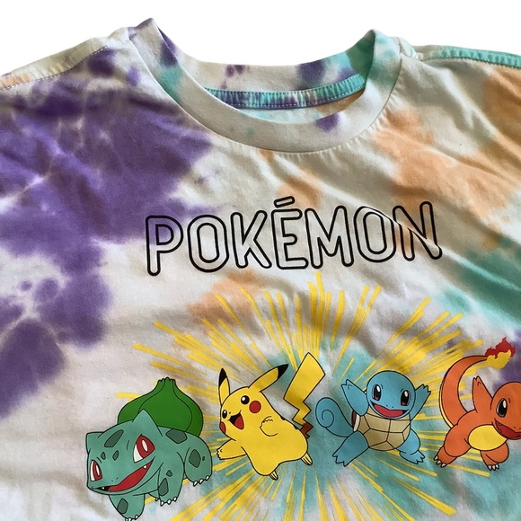 Juniors size XL Pokemon Characters Tie Dye Boxy Cut T-Shirt - Picture 5 of 12